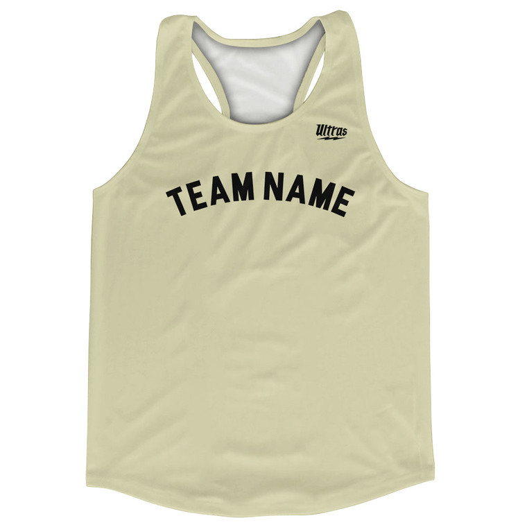 Custom Arched With Black Text Running Racerback Singlet - Vegas Gold