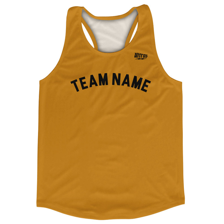 Custom Arched With Black Text Running Racerback Singlet - Orange Burnt