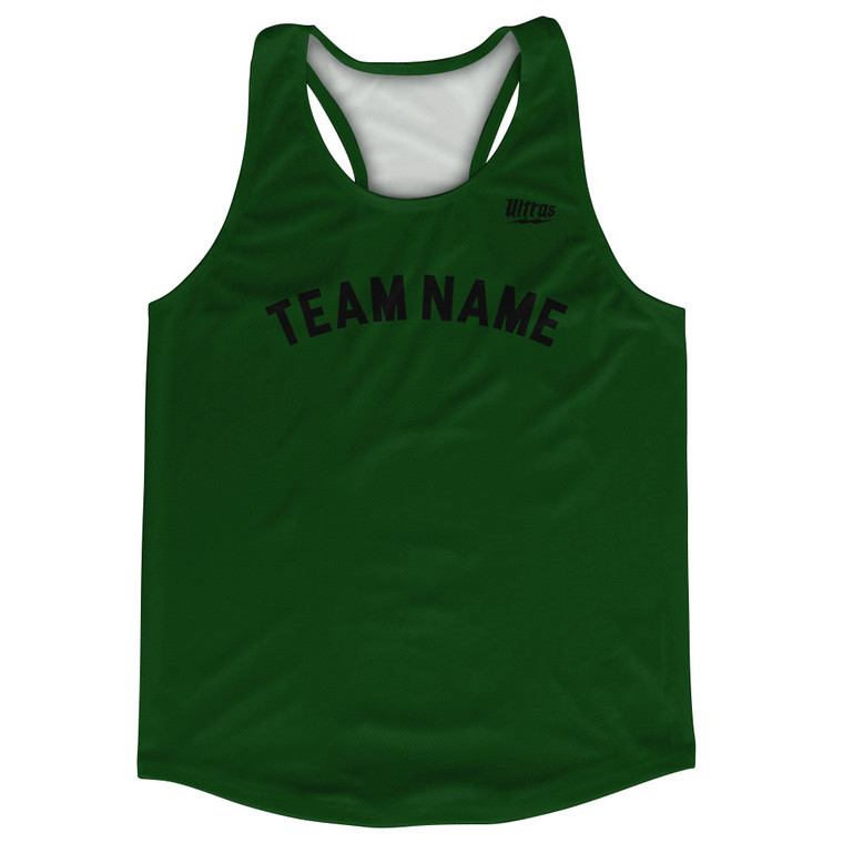 Custom Arched With Black Text Running Racerback Singlet - Green Forest