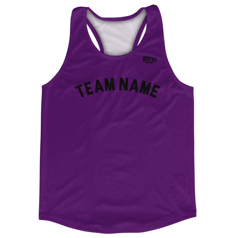 Custom Arched With Black Text Running Racerback Singlet - Purple Medium