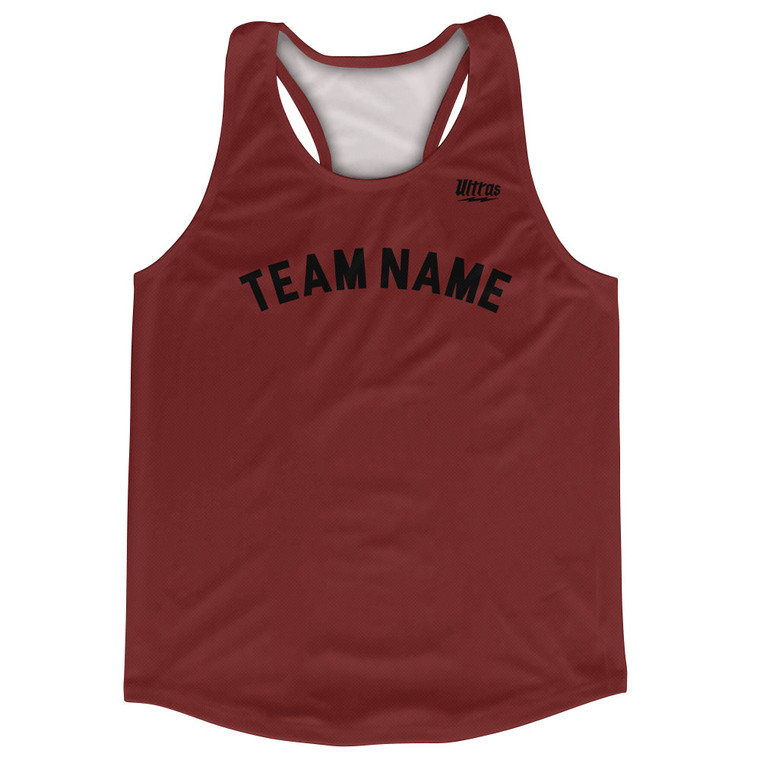 Custom Arched With Black Text Running Racerback Singlet - Red Maroon