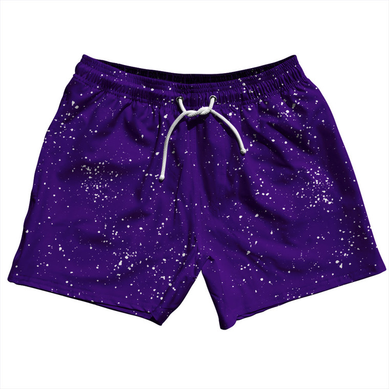Splatter 5" Swim Shorts Made in USA - Purple Lakers and White