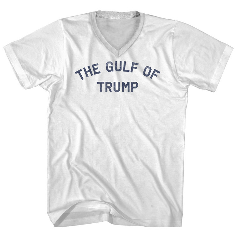 The Gulf Of Trump Adult Cotton V-neck T-shirt - White