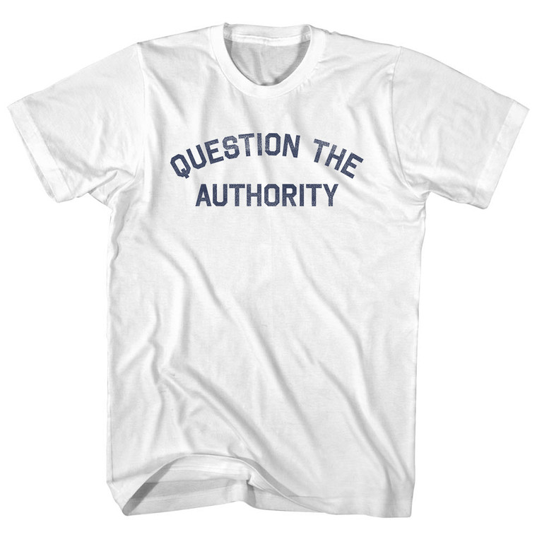 Question The Authority Adult Cotton T-shirt - White