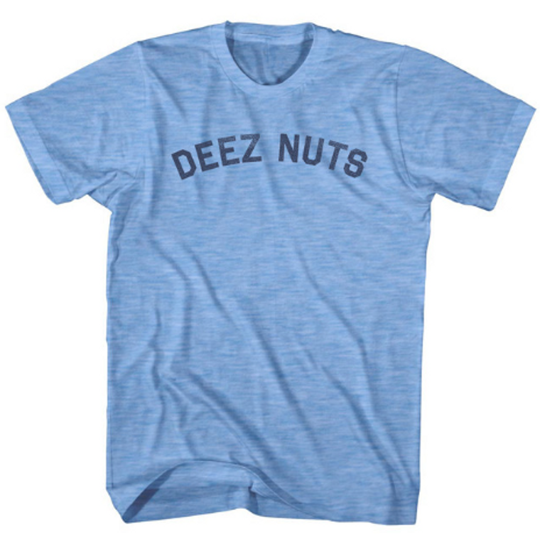 ADULT SMALL- Deez Nuts Adult Tri-Blend T-shirt - Athletic Blue- Final Sale Z4