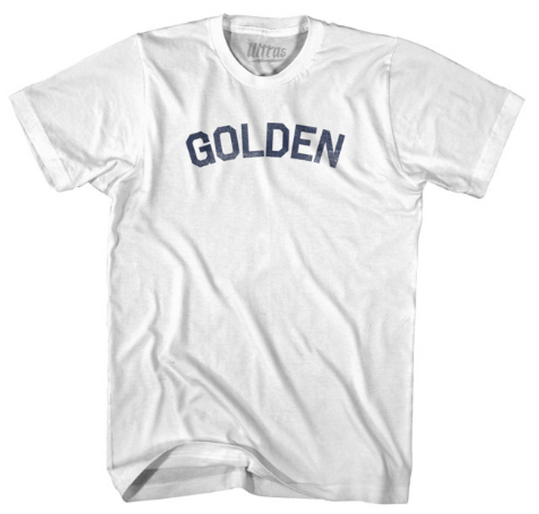 ADULT MEDIUM- GOLDEN Adult Cotton T-shirt - White- Final Sale Z66