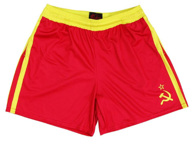 ADULT LARGE- Drago Rugby Gym Short 5 Inch Inseam With Pockets Made In USA - Red and Yellow- Final Sale SL8