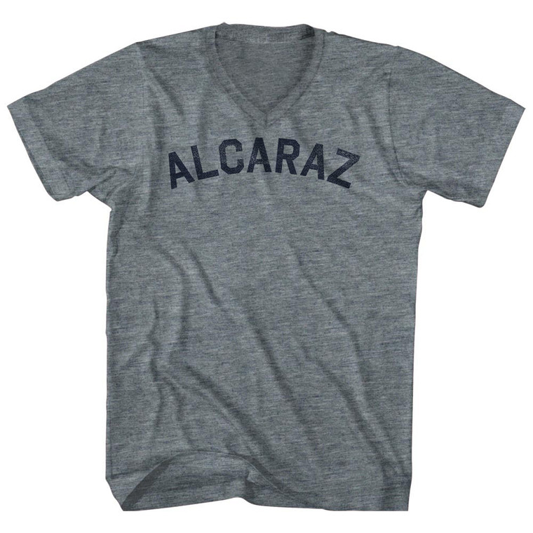 Alcaraz Tri-Blend V-neck Womens Junior Cut T-shirt - Athletic Grey