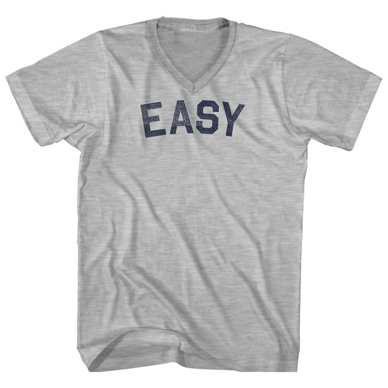 Easy Adult Cotton V-neck T-shirt - Grey Heather