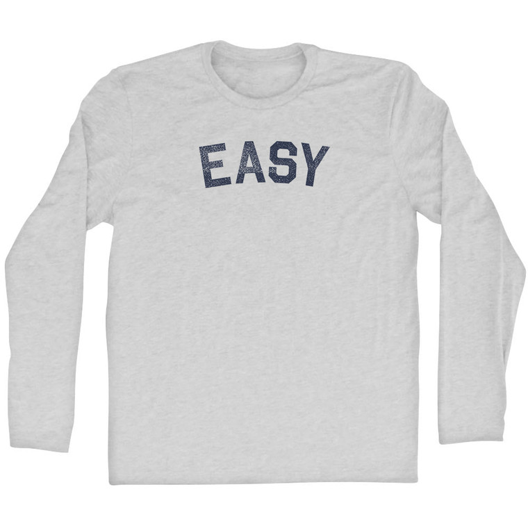 Easy Adult Cotton Long Sleeve T-shirt - Grey Heather