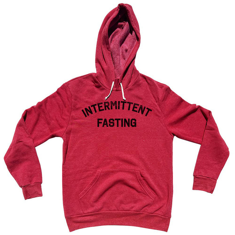 Intermittent Fasting Cotton-Poly Blend Hoodie - Red