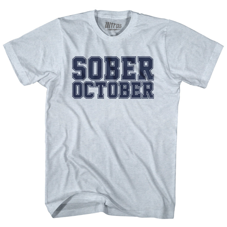 Sober October Adult Tri-Blend T-shirt - Athletic White