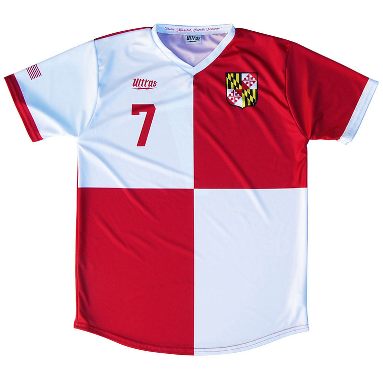 Maryland State Cup Soccer Jersey Made In USA - Red and White