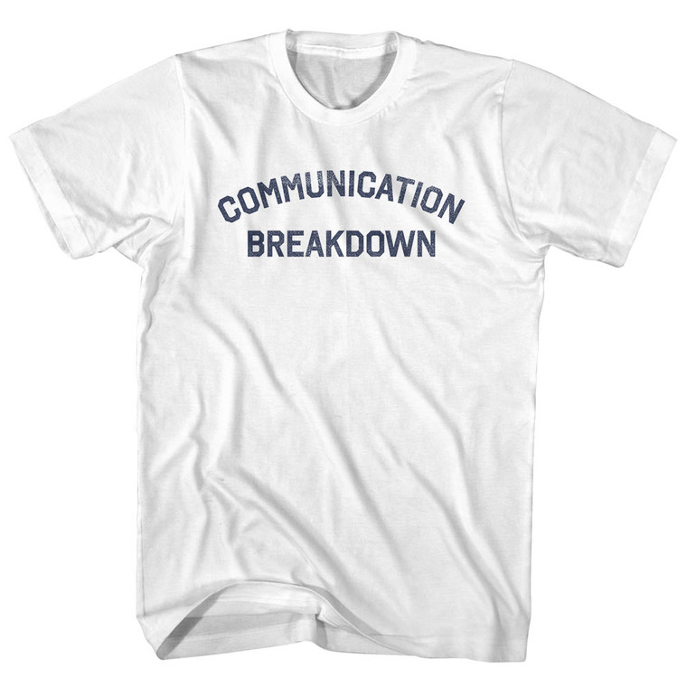 Communication Breakdown Womens Cotton Junior Cut T-Shirt - White