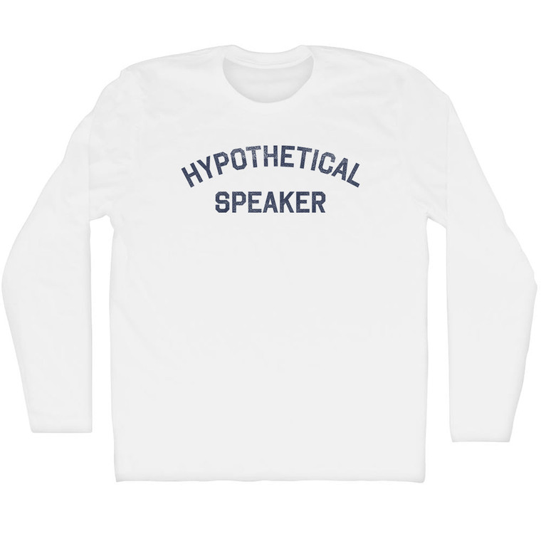 Hypothetical Speaker Adult Cotton Long Sleeve T-shirt - White