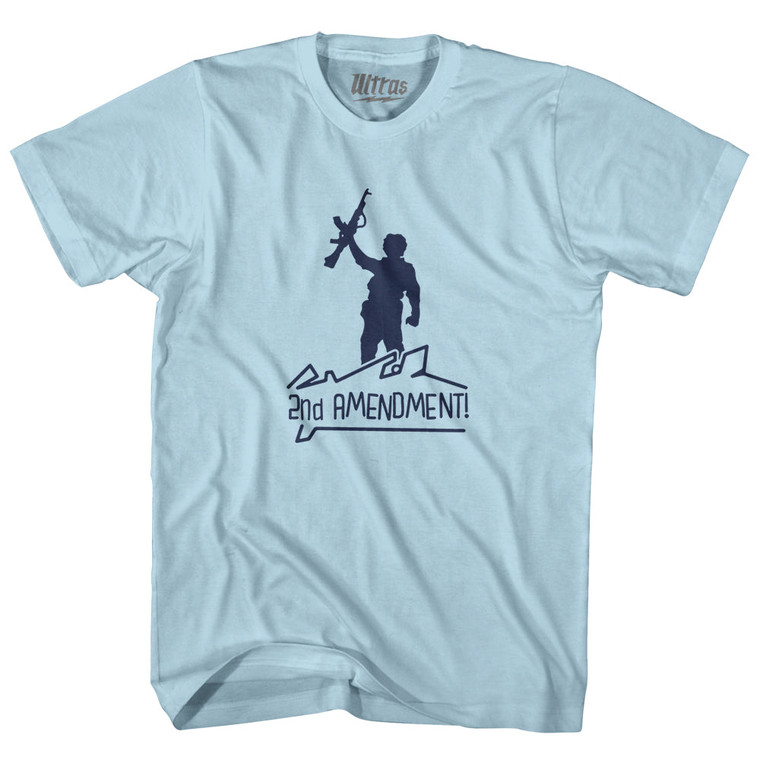 Wolverines Second Amendment Adult Cotton T-shirt - Light Blue