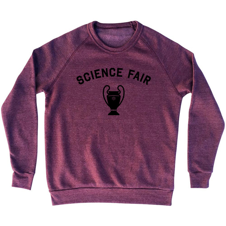 Science Fair Trophy Adult Tri-Blend Sweatshirt - Cranberry