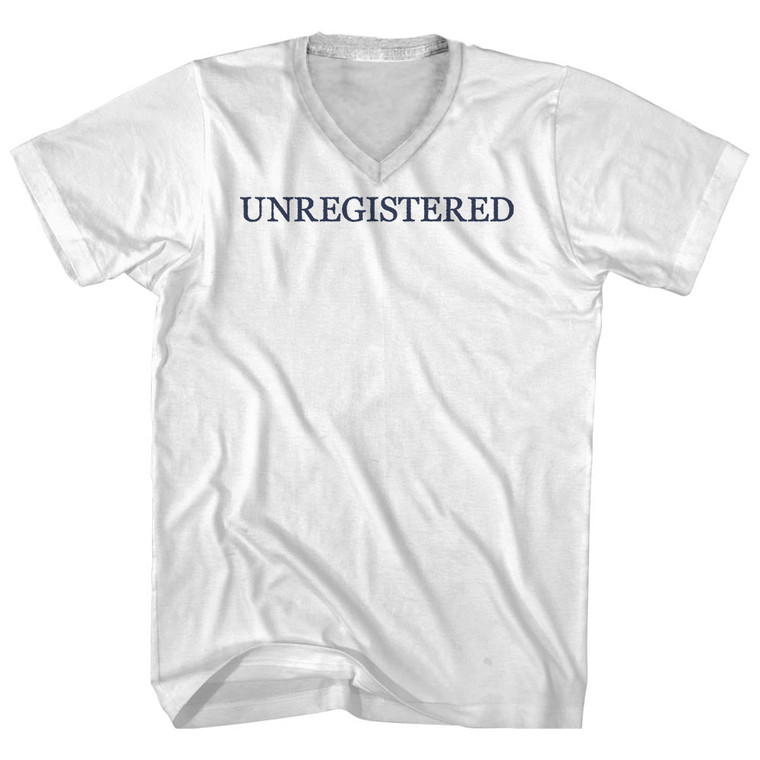 UNREGISTERED  Rage Font Adult Cotton V-neck T-shirt - White