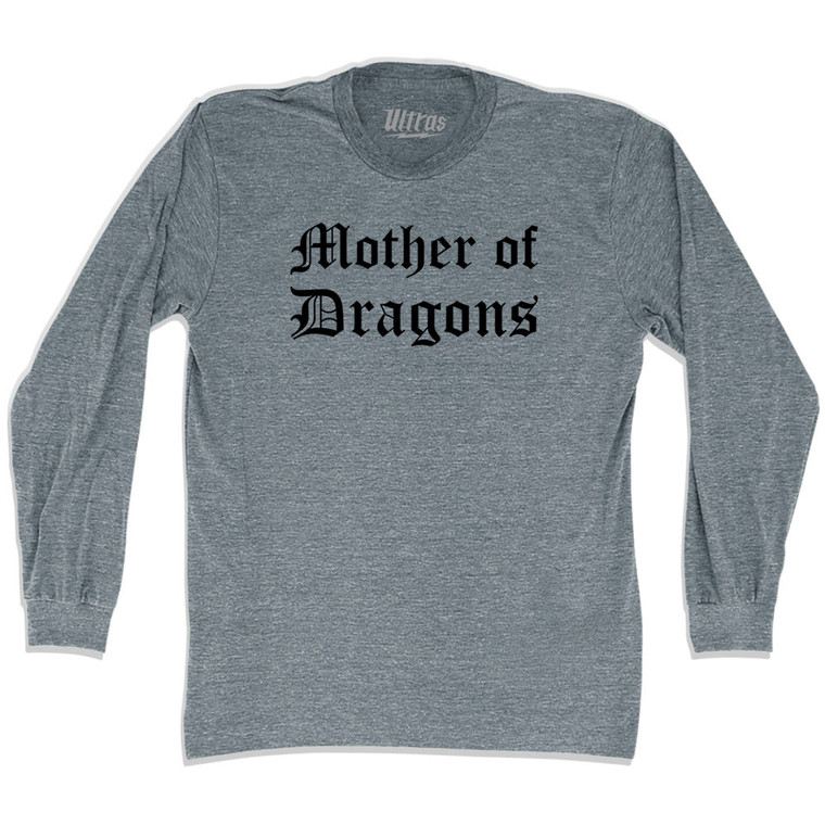 Mother Of Dragons Adult Cotton Long Sleeve T-shirt - Athletic Grey