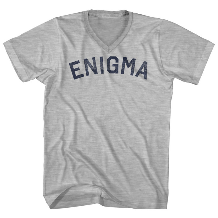 Enigma Adult Cotton V-neck T-shirt Grey Heather