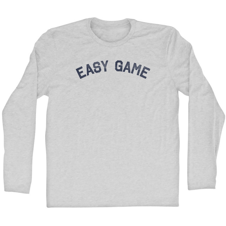 Easy Game Adult Cotton Long Sleeve T-shirt Grey Heather
