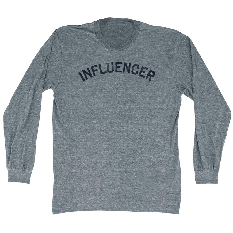 Influencer Adult Tri-Blend Long Sleeve T-shirt Athletic Grey