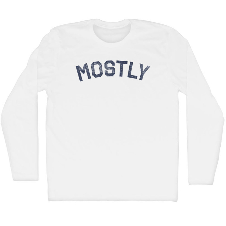Mostly Adult Cotton Long Sleeve T-shirt White