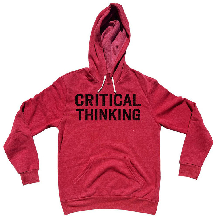 Critical Thinking Cotton-Poly Blend Hoodie - Red