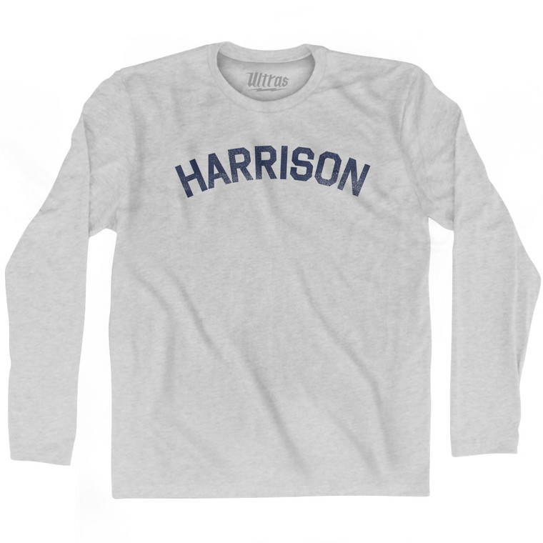 HARRISON Adult Cotton Long Sleeve T-shirt - Grey Heather