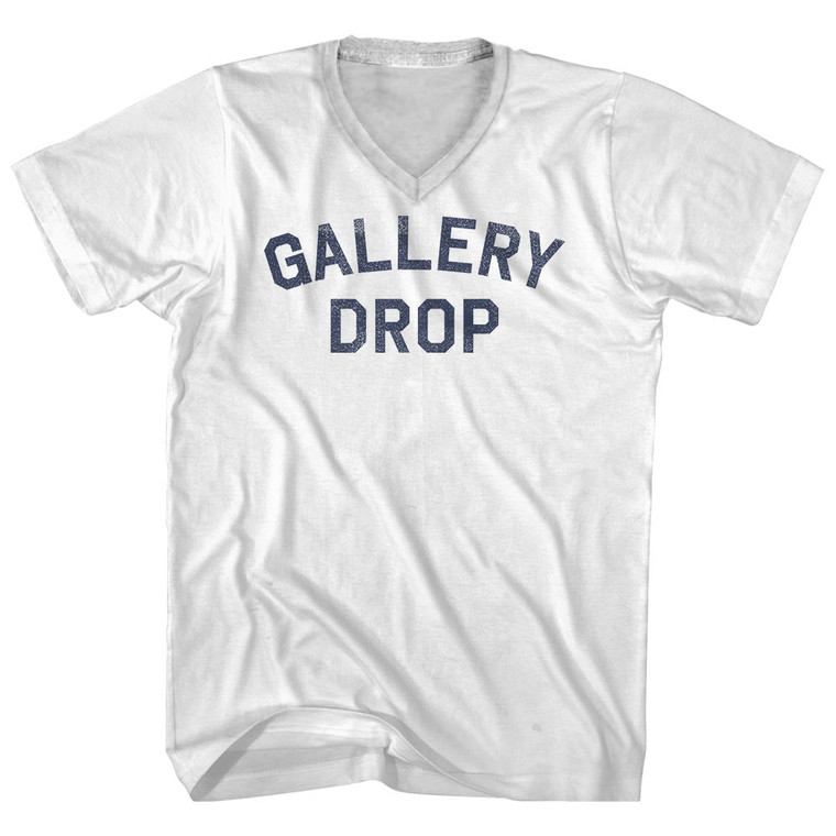 Gallery Drop Adult Cotton V-neck T-shirt - White