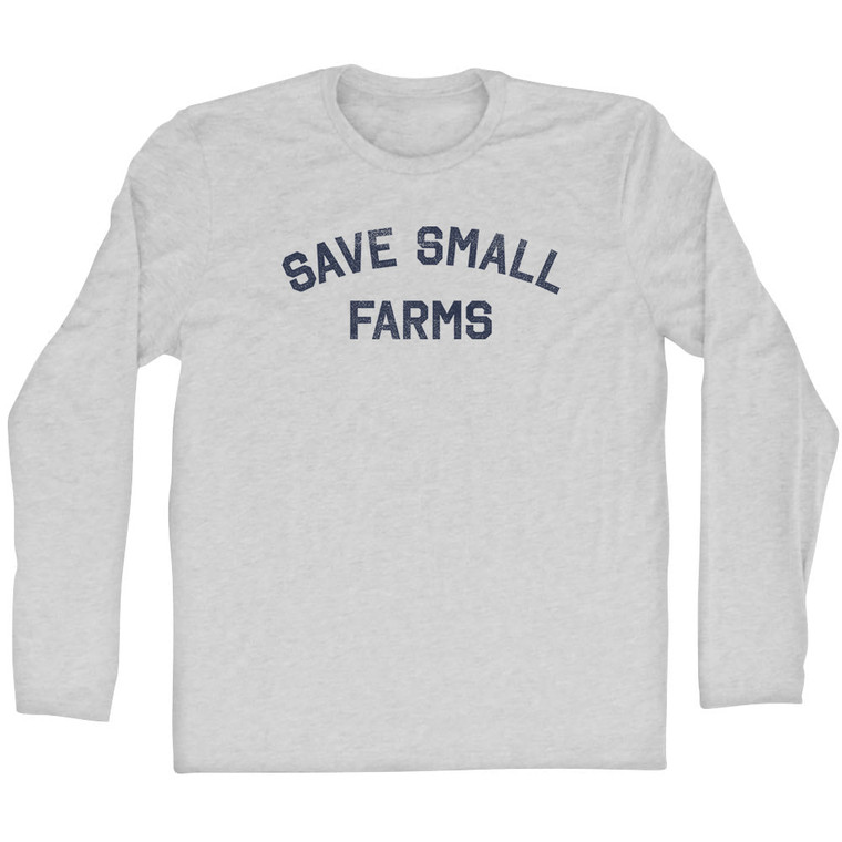 Save Small Farms Adult Cotton Long Sleeve T-shirt - Grey Heather