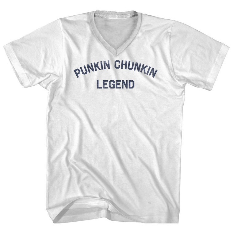 Punkin Chunkin Legend Adult Cotton V-neck T-shirt - White