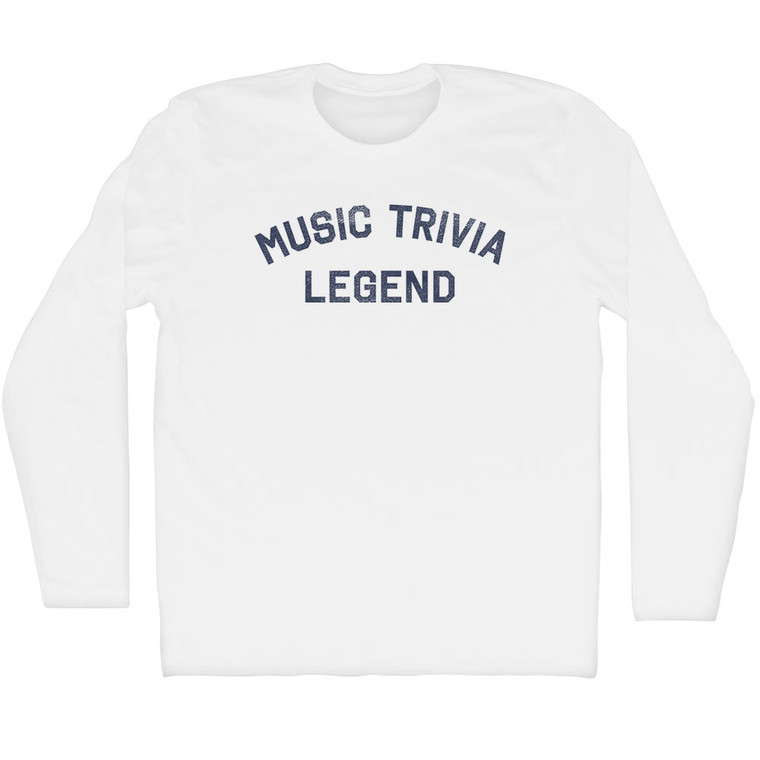 Music Trivia Legend Adult Cotton Long Sleeve T-shirt - White