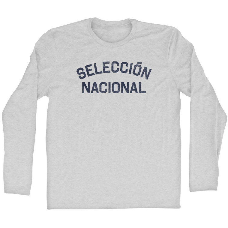 Seleccion  Nacional Adult Cotton Long Sleeve T-shirt - Grey Heather