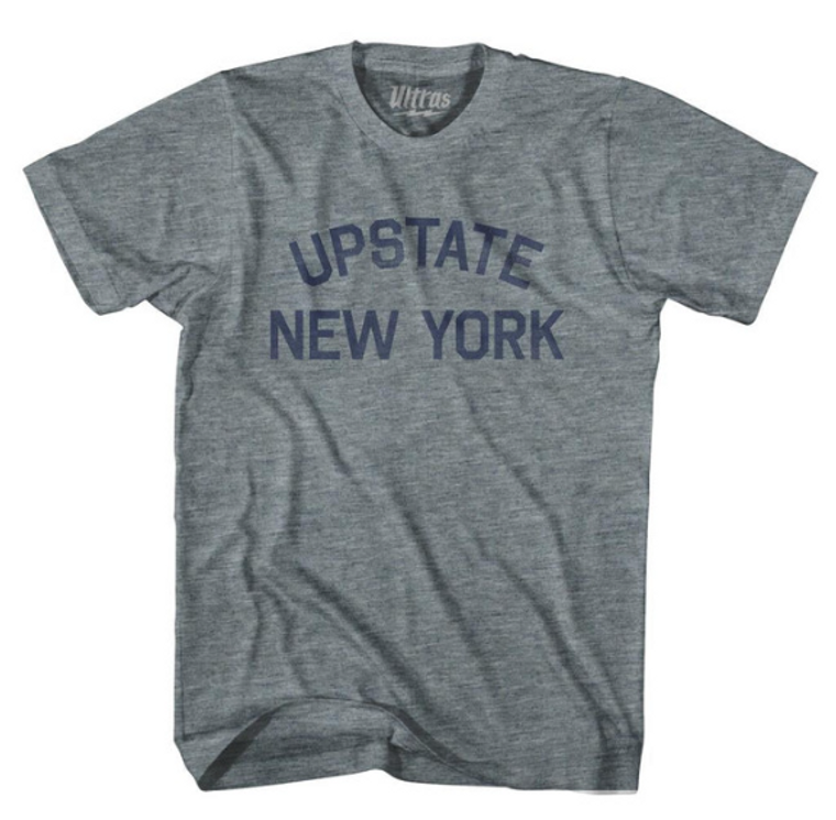 Adult Large - Upstate New York "BLACK PRINT" Adult Tri-Blend T-Shirt - Athletic Grey - Final Sale Z7