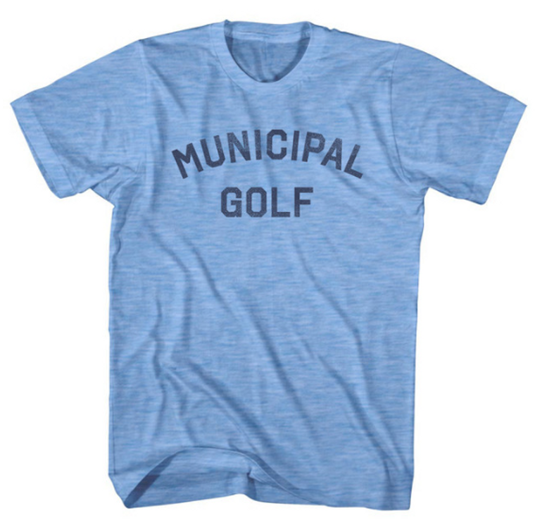 Adult Medium - Municipal Golf Adult Tri-Blend T-Shirt - Athletic Blue - Final Sale Z5