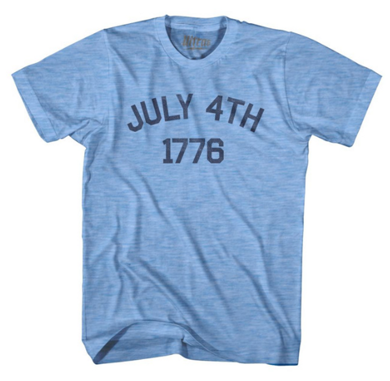Adult Large  - July 4th 1776 Declaration of Independence Adult Tri-Blend T-shirt - Athletic Blue - Final Sale Z7
