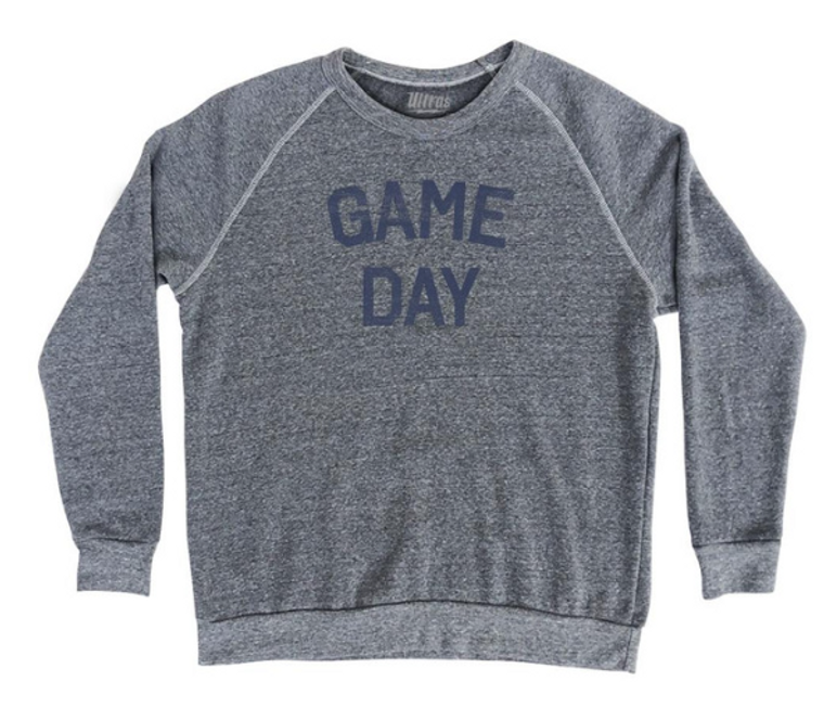 Adult Medium - Game Day Adult Tri-Blend Sweatshirt - Athletic Grey - Final Sale Z61
