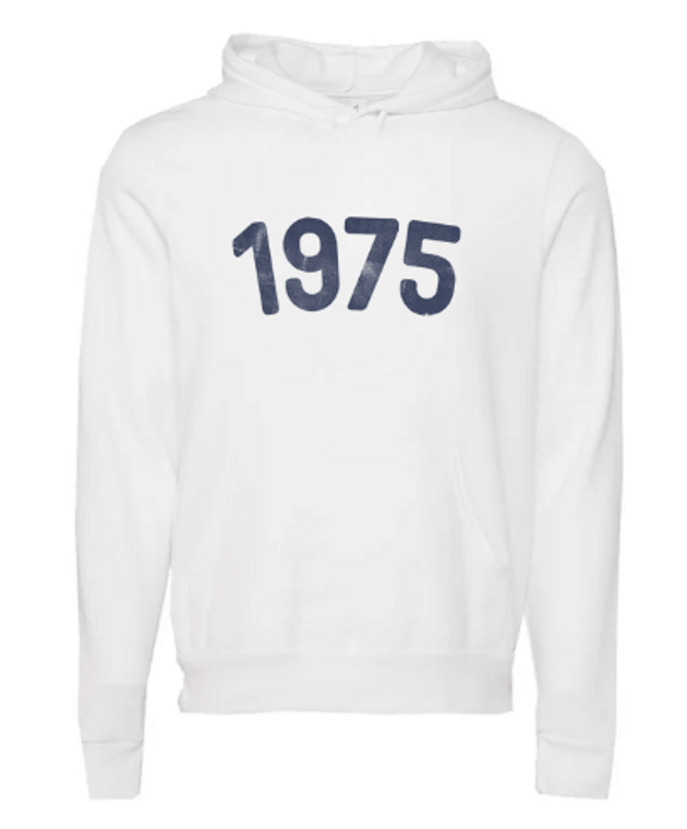 Adult X-Large - 1975 Year Celebration Hoodie White - Final Sale Z11