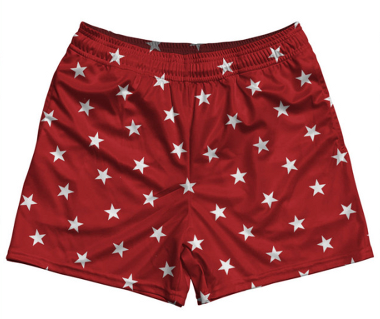 ADULT LARGE- Stars Rugby Shorts Made In USA - Dark Red- Final Sale ZT42