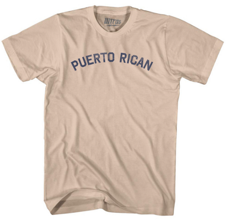 Adult 2X-Large - Puerto Rican Adult Cotton T-shirt - Creme - Final Sale Z480