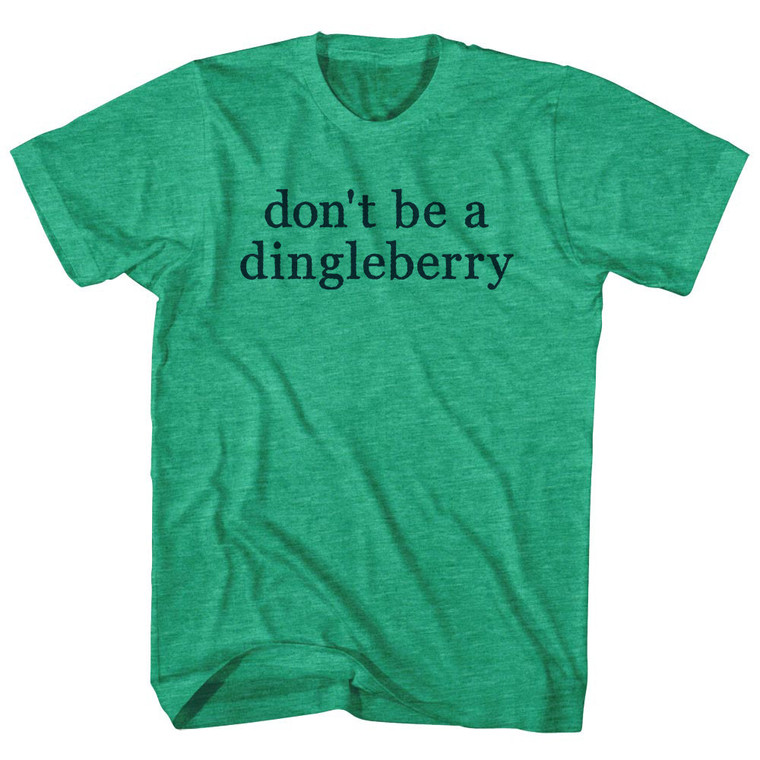 Don't Be A Dingleberry Rage Font Adult Tri-Blend T-Shirt - Athletic Green