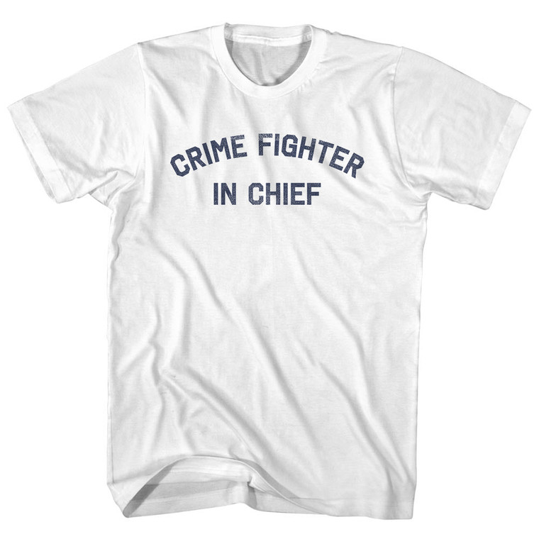 Crime Fighter In Chief Youth Cotton T-Shirt - White