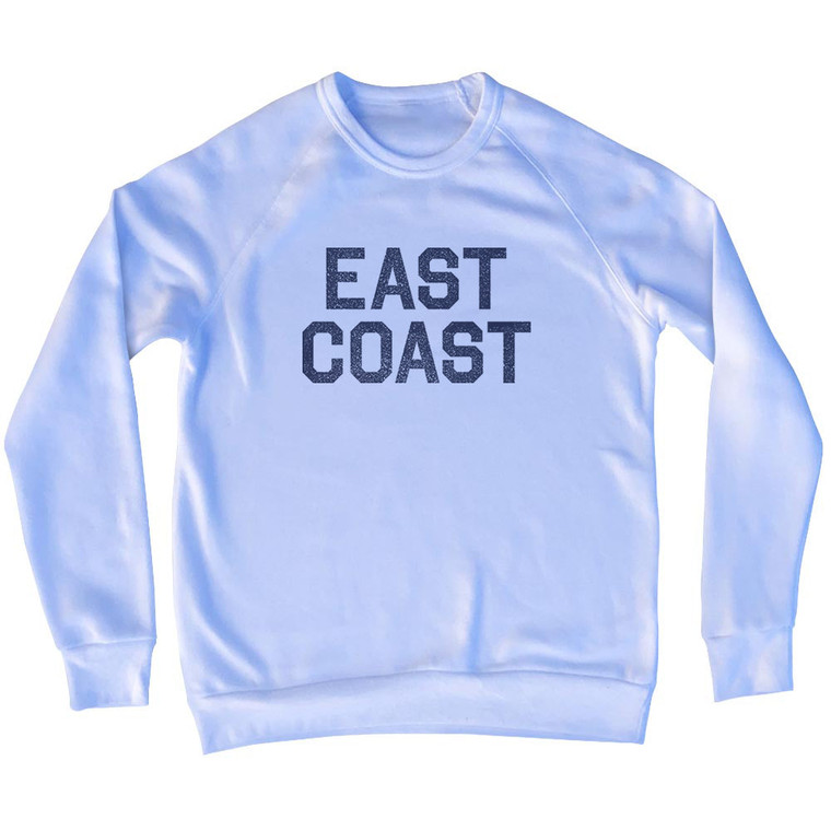 East Coast (No Arch And Stacked) Adult Tri-Blend Sweatshirt - White