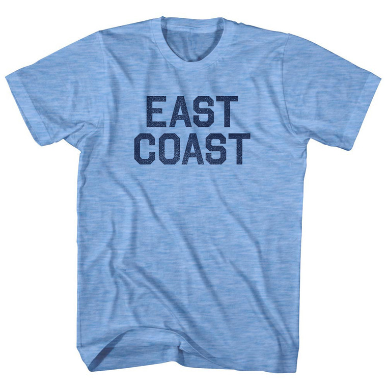 East Coast (No Arch And Stacked) Adult Tri-Blend T-Shirt - Athletic Blue