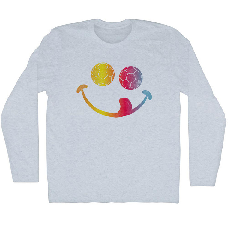 Soccer Smile Adult Tri-Blend Long Sleeve T-Shirt - Athletic White