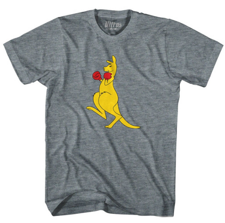 Adult X-Large - Australia Boxing Kangaroo Adult Tri-Blend T-Shirt - Athletic Grey - Final Sale Z5