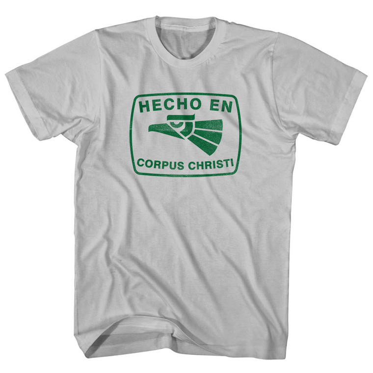 Hecho En Corpus Christi Eagle Adult Cotton T-shirt - Cool Grey