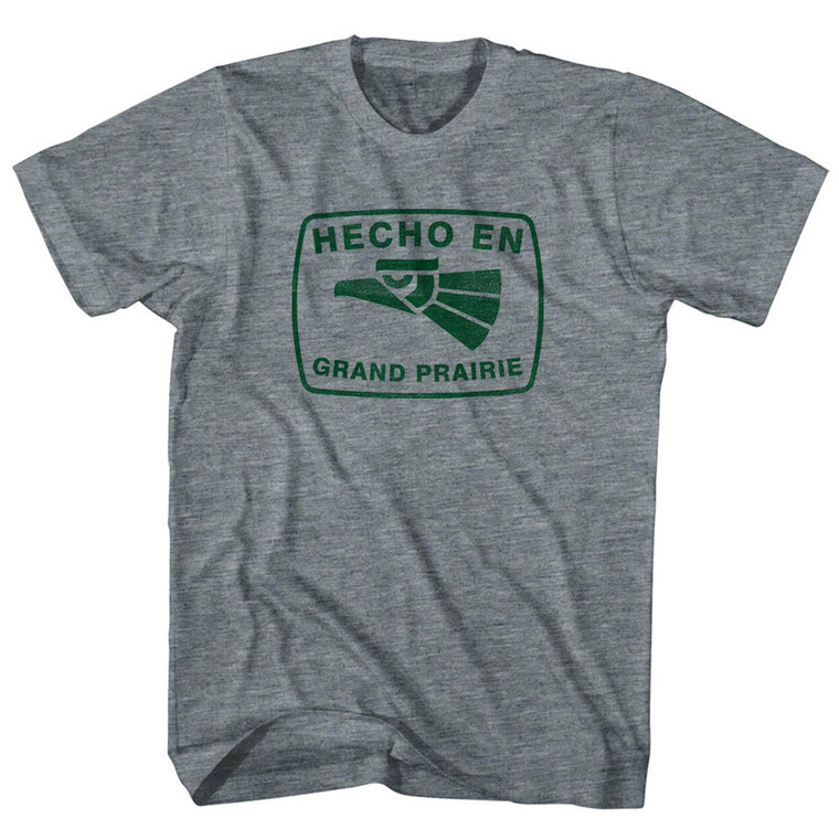 Hecho En Grand Prairie Eagle Adult Tri-Blend T-shirt - Athletic Grey