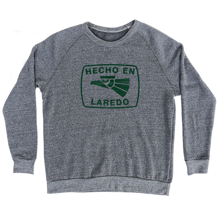 Hecho En Laredo Eagle Adult Tri-Blend Sweatshirt - Athletic Grey